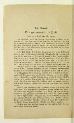 Erster Abschnitt. Die germanische Zeit