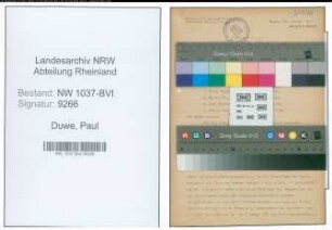 Entnazifizierung Paul Duwe , geb. 16.08.1902 (Angestellter)