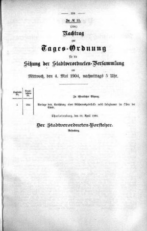 Tages-Ordnung, 04. Mai 1904