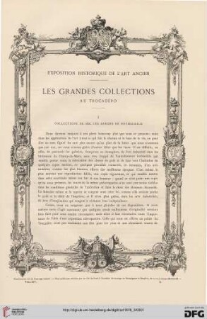 4: Exposition historique de l'art ancien : les grandes collections au Trocadéro; collections de MM. les barons de Rothschild