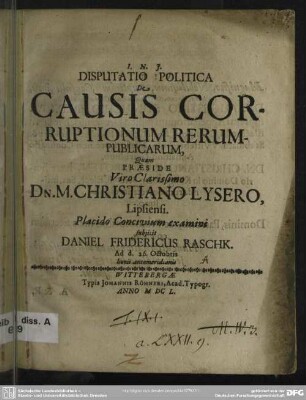 Disputatio politica de causis corruptionum rerum-publicarum