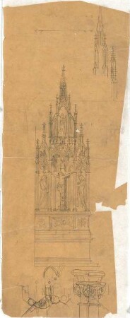 Schmidt, Friedrich von; Skizzen und Pläne - Kircheninnenraum (Details)