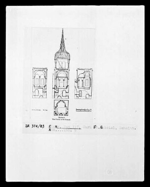Cluny, Abteikirche, Turm Saint-Gabriel, Schnitt