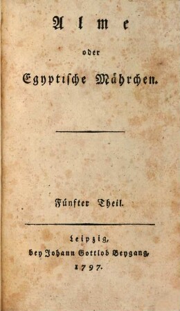 Alme oder Egyptische Mährchen, 5. Die Geschichte von Pythicus und der Prinzessin Save