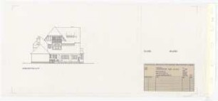 Landhaus Weber, Berlin-Nikolassee Umbau: Bauantrag, Seitenansicht, 1:100