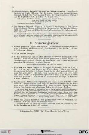 III. Erinnerungsstücke (Nr. 48-53)