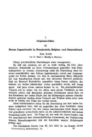 513-517, Neues Jugendrecht in Frankreich, Belgien und Deutschland. Eine Kritik
