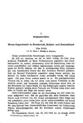 513-517, Neues Jugendrecht in Frankreich, Belgien und Deutschland. Eine Kritik