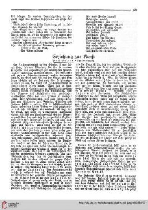 N.F. 5.1925: Erziehung zur Kunst
