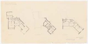 Haus H. G. Fritsch, Hinrichssegen, Bruckmühl: Grundriss Keller, Erdgeschoss, Dachgeschoss 1:100