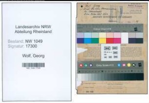 Entnazifizierung Georg Wolf , geb. 20.04.1892 (Bahnbeamter)