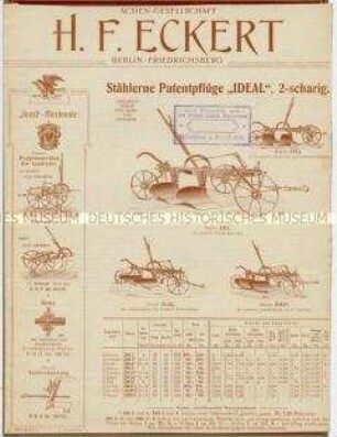 Stählerne Patentpflüge, zweischarig