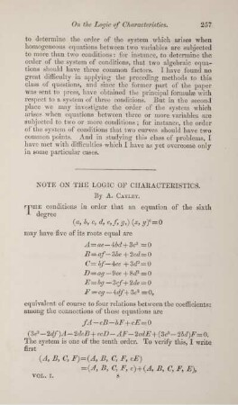 Note on the logic of characteristics.