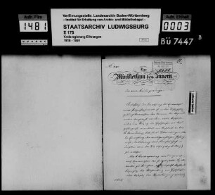 Berichte der Oberämter des Jagstkreises über den Vollzug der Haftstrafen in den Ortsgefängnissen