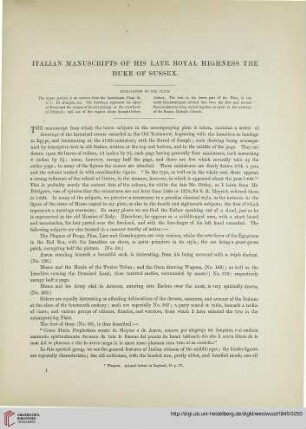 Italian manuscripts of his late Royal Highness The Duke of Sussex