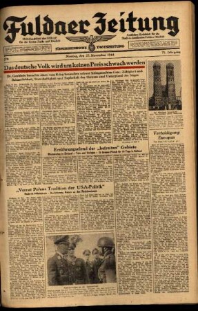 Ausgabe vom Montag, den 27. November 1944.