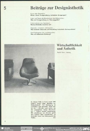 Wirtschaftlichkeit und Ästhetik : Beiträge zur Designästhetik