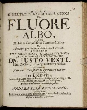 Dissertatio Inauguralis Medica De Fluore Albo