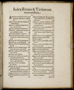 Index rerum & Verborum memorabilium.