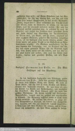 §. 13. Landgraf Hermann der Erste. – Die Meistersänger auf der Wartburg