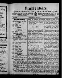 Marienbote : Sonntagsblatt für katholische Volk : Kirchenblatt für das Dekanat Telgte