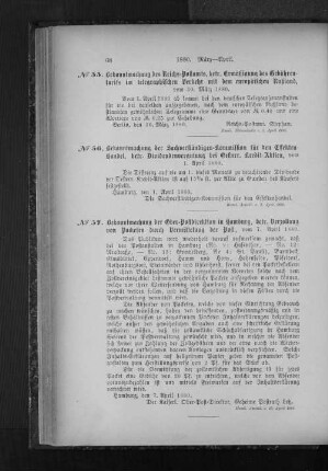 No. 56 Bekanntmachung der Sachverständigen-Kommission für den Effektenhandel, betr. Dividenvergütung bei Oesterr. Kredit-Aktien