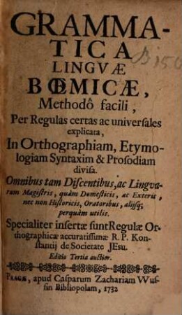 Grammatica linguae boemicae