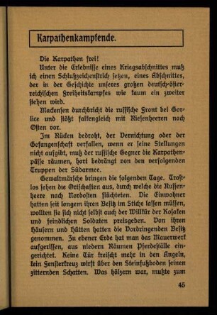 45-50, Karpathenkampfende