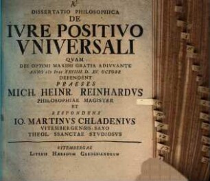 Diss. philos. de iure positivo universali