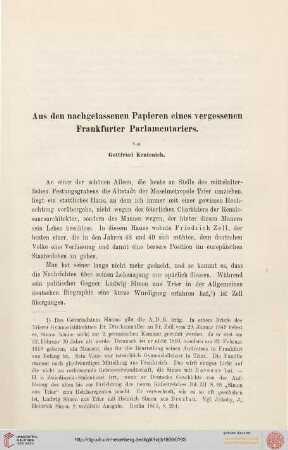 14: Aus den nachgelassenen Papieren eines vergessenen Frankfurter Parlamentariers