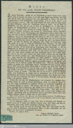 Bitte für eine große Anzahl Unglücklicher