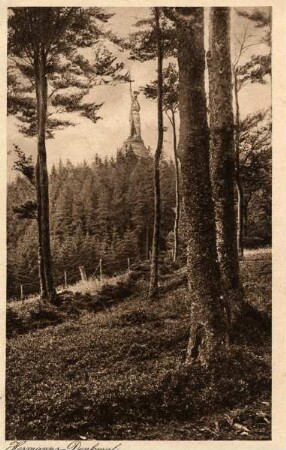 Hermanns-Denkmal. Postkarte, s/w. Detmold