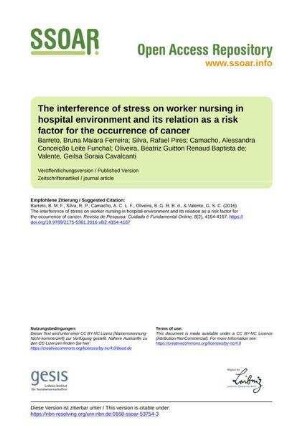 The interference of stress on worker nursing in hospital environment and its relation as a risk factor for the occurrence of cancer