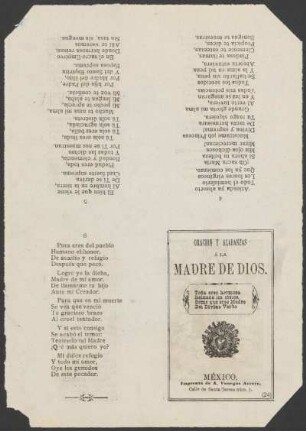 Oración y alabanzas á la Madre de Dios