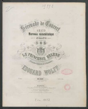 Sérénade de concert : grand morceau caractéristique pour le piano ; op. 257.