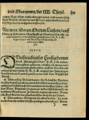 Antwort Doctor Martin Luthers ...