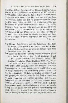 297-298 [Rezension] Gutberlet, Constantin, Der Mensch