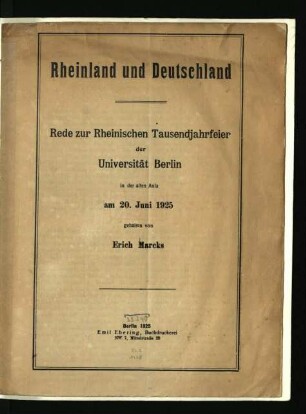 Rheinland und Deutschland