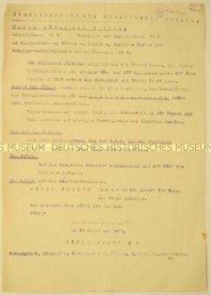 Maschinengeschriebener programmatischer Wahlaufruf zur Unterstützung Adolf Hitlers - Kritik an Papen-Regierung der Renten- und Sozialkürzungen und nur kurzfristigen Wirtschaftstärkung