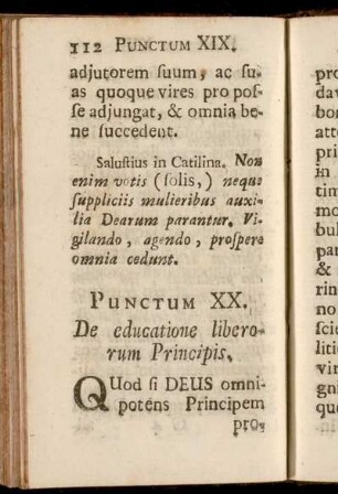 Punctum XX. De educatione liberorum Principis.
