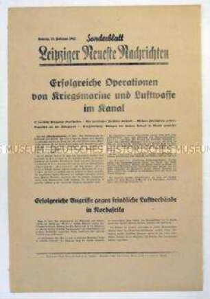 Sonderblatt der "Leipziger Neuesten Nachrichten" zum Kriegsverlauf vor der englischen Küste und in Nordafrika