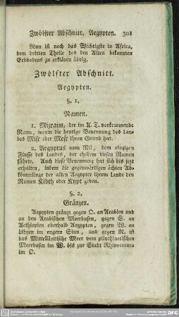 Zwölfter Abschnitt. Aegypten
