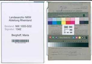 Entnazifizierung Maria Berghoff , geb. 23.06.1900 (Koechin)