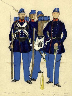 Uniformbild, Infanteristen der dänischen Armee (1848-1851)