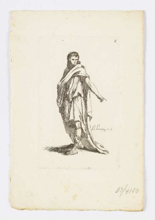 Junger Mann in einem Gewand, ein Buch haltend, Blatt 8 der Folge "Premier Recueill de Figures Drapées"