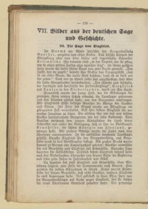 VII. Bilder aus der deutschen Sage und Geschichte