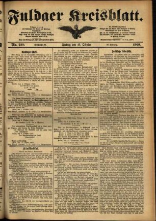 Ausgabe vom Freitag, den 16. Oktober 1908.