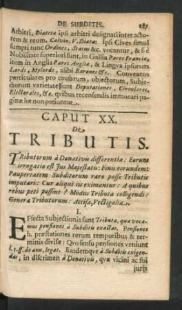 Caput XX. De Tributis.