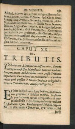 Caput XX. De Tributis.