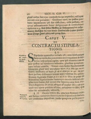 Caput V. De Contractu Stipulationis.